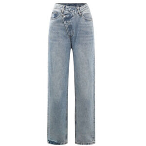 Micas Women’s XSmall Light Blue Asymmetric Waist Straight Leg Denim Jeans